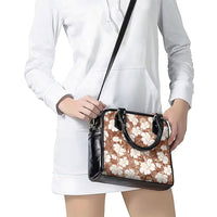 Brown Bula Fiji Masi Hibiscus Seamless Shoulder Handbag