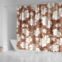 Brown Bula Fiji Masi Hibiscus Seamless Shower Curtain