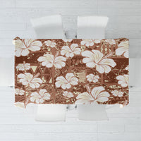 Brown Bula Fiji Masi Hibiscus Seamless Tablecloth