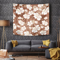 Brown Bula Fiji Masi Hibiscus Seamless Tapestry