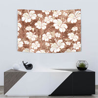 Brown Bula Fiji Masi Hibiscus Seamless Tapestry