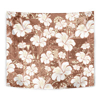 Brown Bula Fiji Masi Hibiscus Seamless Tapestry