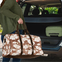 Brown Bula Fiji Masi Hibiscus Seamless Travel Bag