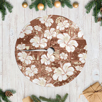 Brown Bula Fiji Masi Hibiscus Seamless Tree Skirt