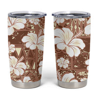 Brown Bula Fiji Masi Hibiscus Seamless Tumbler Cup