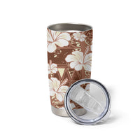Brown Bula Fiji Masi Hibiscus Seamless Tumbler Cup