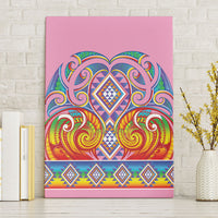 Rainbow Ngaru Taniko With Aotearoa Maori Tattoo Canvas Wall Art