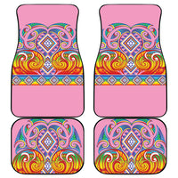 Rainbow Ngaru Taniko With Aotearoa Maori Tattoo Car Mats
