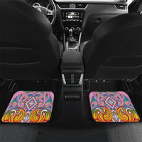 Rainbow Ngaru Taniko With Aotearoa Maori Tattoo Car Mats