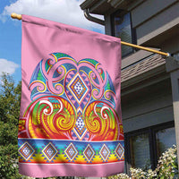 Rainbow Ngaru Taniko With Aotearoa Maori Tattoo Garden Flag