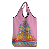 Rainbow Ngaru Taniko With Aotearoa Maori Tattoo Grocery Bag