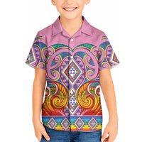 Rainbow Ngaru Taniko With Aotearoa Maori Tattoo Hawaiian Shirt