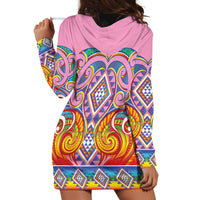Rainbow Ngaru Taniko With Aotearoa Maori Tattoo Hoodie Dress