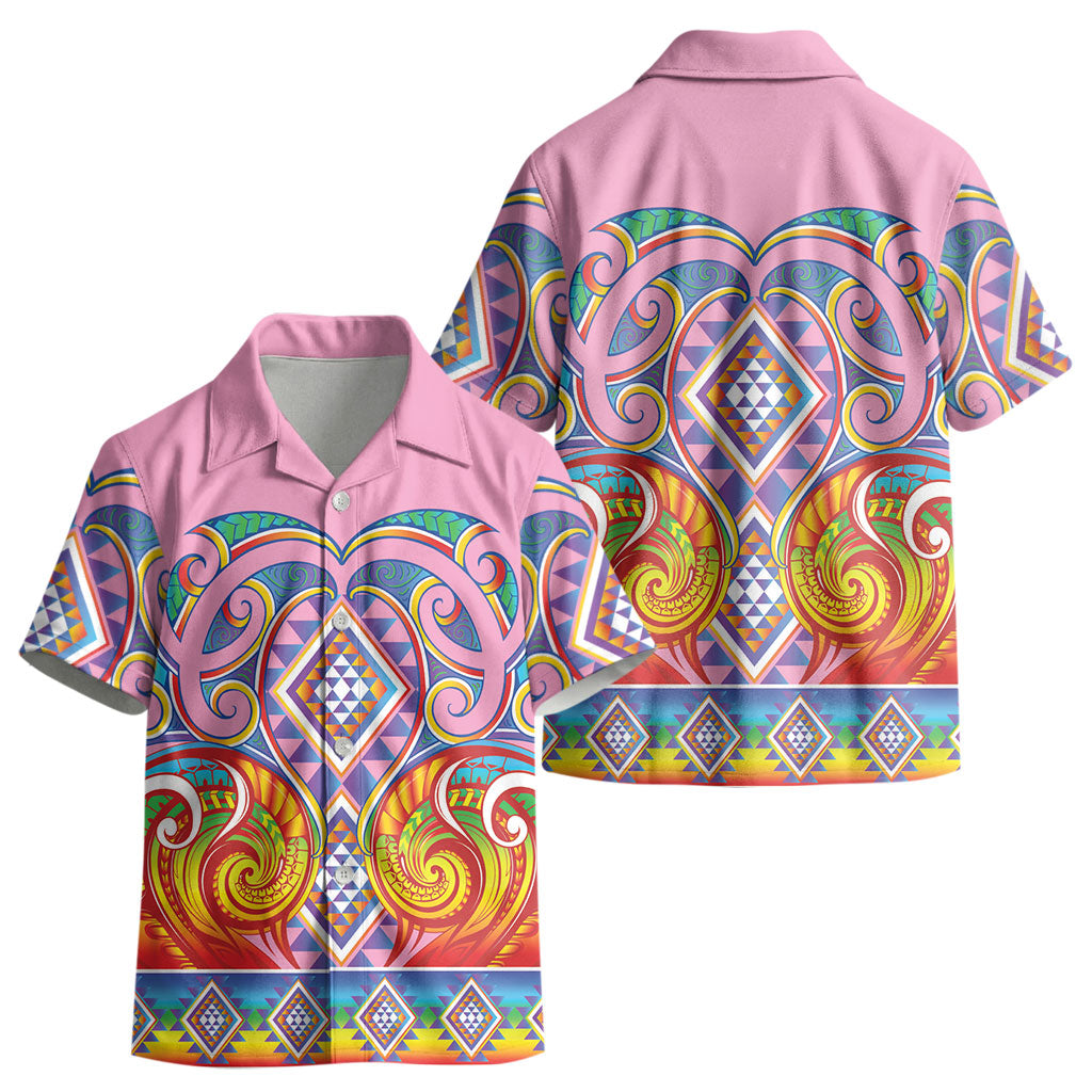 Rainbow Ngaru Taniko With Aotearoa Maori Tattoo Kid Hawaiian Shirt