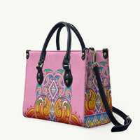 Rainbow Ngaru Taniko With Aotearoa Maori Tattoo Leather Bag