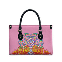 Rainbow Ngaru Taniko With Aotearoa Maori Tattoo Leather Bag
