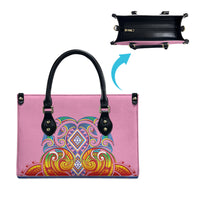 Rainbow Ngaru Taniko With Aotearoa Maori Tattoo Leather Bag
