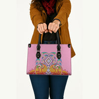 Rainbow Ngaru Taniko With Aotearoa Maori Tattoo Leather Bag
