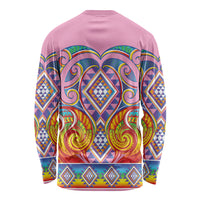 Rainbow Ngaru Taniko With Aotearoa Maori Tattoo Long Sleeve Shirt