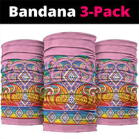 Rainbow Ngaru Taniko With Aotearoa Maori Tattoo Neck Gaiter