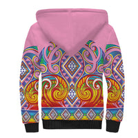 Rainbow Ngaru Taniko With Aotearoa Maori Tattoo Sherpa Hoodie