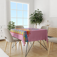 Rainbow Ngaru Taniko With Aotearoa Maori Tattoo Tablecloth