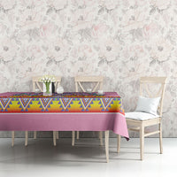 Rainbow Ngaru Taniko With Aotearoa Maori Tattoo Tablecloth