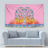 Rainbow Ngaru Taniko With Aotearoa Maori Tattoo Tapestry