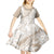 Polynesia Kid Short Sleeve Dress Polynesian Tropical Flowers Beige Pastel Vibes LT14 - Polynesian Pride
