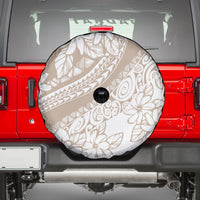 Polynesia Spare Tire Cover Polynesian Tropical Flowers Begie Pastel Vibes LT14 - Polynesian Pride