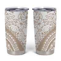 Polynesia Tumbler Cup Polynesian Tropical Flowers Begie Pastel Vibes LT14 Begie - Polynesian Pride