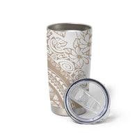 Polynesia Tumbler Cup Polynesian Tropical Flowers Begie Pastel Vibes LT14 - Polynesian Pride