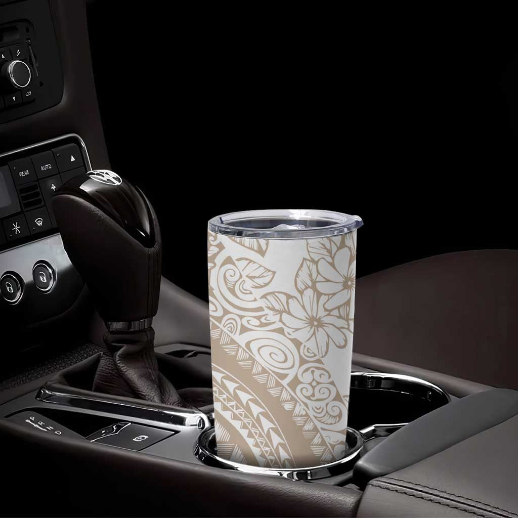 Polynesia Tumbler Cup Polynesian Tropical Flowers Begie Pastel Vibes LT14 - Polynesian Pride