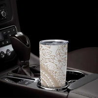 Polynesia Tumbler Cup Polynesian Tropical Flowers Begie Pastel Vibes LT14 - Polynesian Pride