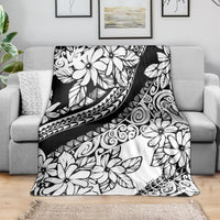 Polynesia Blanket Polynesian Tropical Flowers Black Pastel Vibes LT14 - Polynesian Pride
