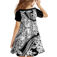 Polynesia Family Matching Summer Maxi Dress and Hawaiian Shirt Polynesian Tropical Flowers Black Pastel Vibes LT14 - Polynesian Pride