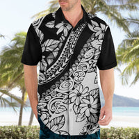 Polynesia Hawaiian Shirt Polynesian Tropical Flowers Black Pastel Vibes LT14 - Polynesian Pride
