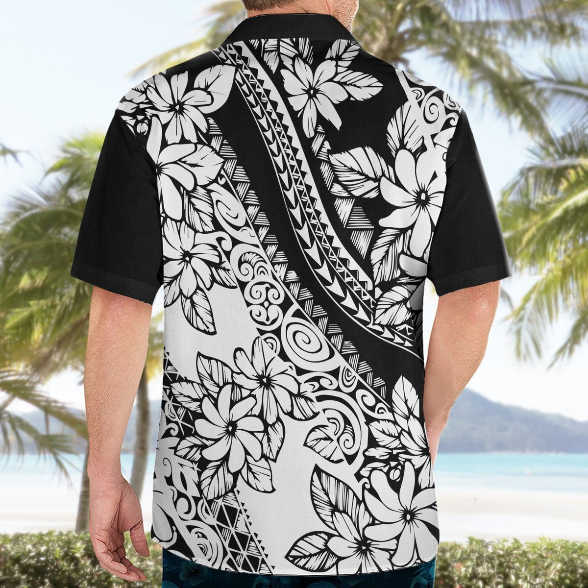 Polynesia Hawaiian Shirt Polynesian Tropical Flowers Black Pastel Vibes LT14 - Polynesian Pride