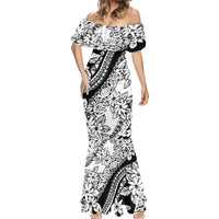 Polynesia Mermaid Dress Polynesian Tropical Flowers Black Pastel Vibes LT14 - Polynesian Pride
