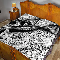Polynesia Quilt Bed Set Polynesian Tropical Flowers Black Pastel Vibes LT14 - Polynesian Pride