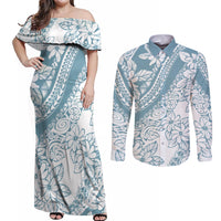 polynesia-couples-matching-off-shoulder-maxi-dress-and-long-sleeve-button-shirts-polynesian-tropical-flowers-blue-pastel-vibes