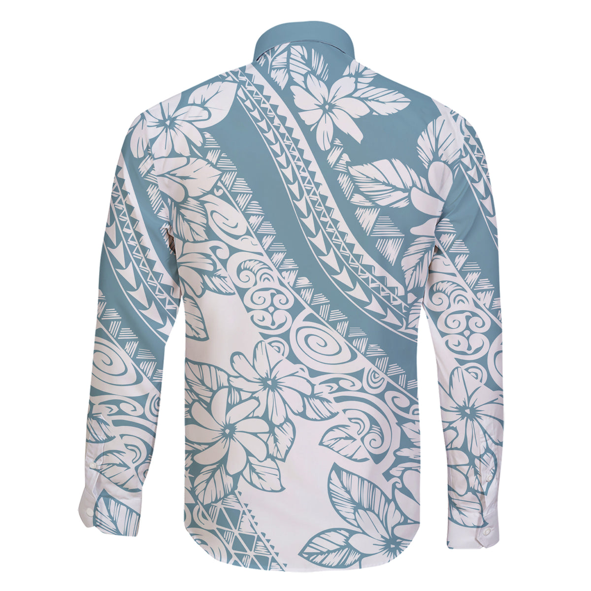 Polynesia Family Matching Short Sleeve Bodycon Dress and Hawaiian Shirt Polynesian Tropical Flowers Blue Pastel Vibes LT14 - Polynesian Pride
