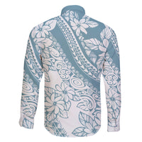 Polynesia Family Matching Summer Maxi Dress and Hawaiian Shirt Polynesian Tropical Flowers Blue Pastel Vibes LT14 - Polynesian Pride