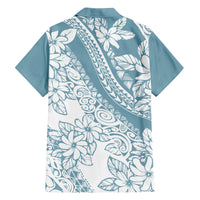 Polynesia Family Matching Tank Maxi Dress and Hawaiian Shirt Polynesian Tropical Flowers Blue Pastel Vibes LT14 - Polynesian Pride