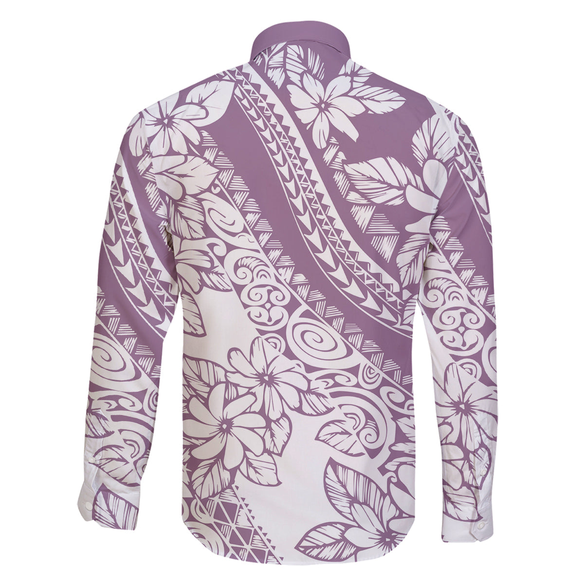 Polynesia Family Matching Long Sleeve Bodycon Dress and Hawaiian Shirt Polynesian Tropical Flowers Purple Pastel Vibes LT14 - Polynesian Pride