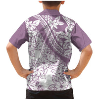 Polynesia Family Matching Mermaid Dress and Hawaiian Shirt Polynesian Tropical Flowers Purple Pastel Vibes LT14 - Polynesian Pride