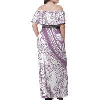 Polynesia Family Matching Off Shoulder Maxi Dress and Hawaiian Shirt Polynesian Tropical Flowers Purple Pastel Vibes LT14 - Polynesian Pride