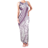 Polynesia Family Matching Tank Maxi Dress and Hawaiian Shirt Polynesian Tropical Flowers Purple Pastel Vibes LT14 Mom's Dress Purple - Polynesian Pride