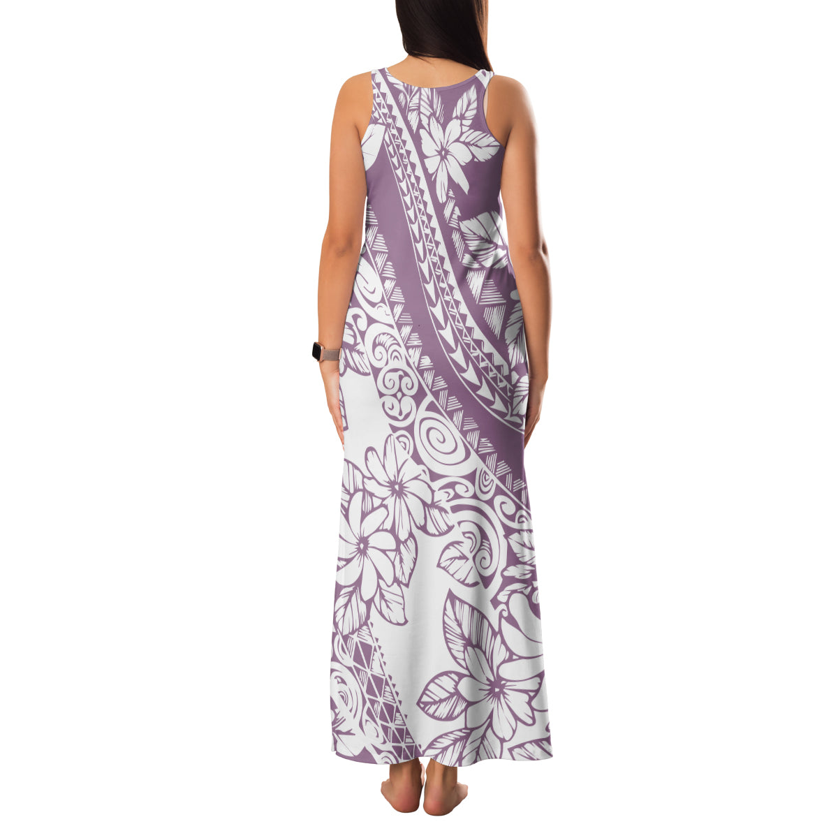 Polynesia Family Matching Tank Maxi Dress and Hawaiian Shirt Polynesian Tropical Flowers Purple Pastel Vibes LT14 - Polynesian Pride