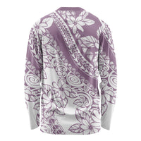 Polynesia Long Sleeve Shirt Polynesian Tropical Flowers Purple Pastel Vibes LT14 - Polynesian Pride